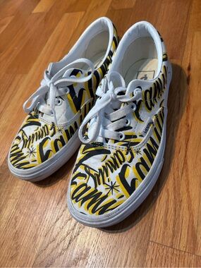 Vans Family White Yellow Black Canvas Sneakers